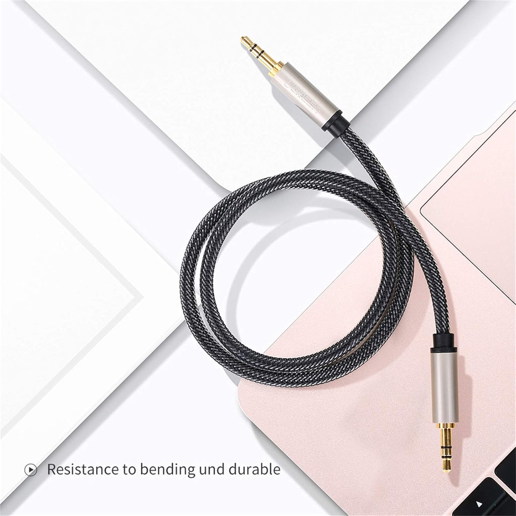 3.5Mm Male to Male Auxiliary Aux Stereo Professional Hifi Cable with Silver-Plating Copper Core, Gold Plated, Nylon Braid, Tangle-Free for for Audiophile/Musical Lovers ,Silver 2M 6Ft