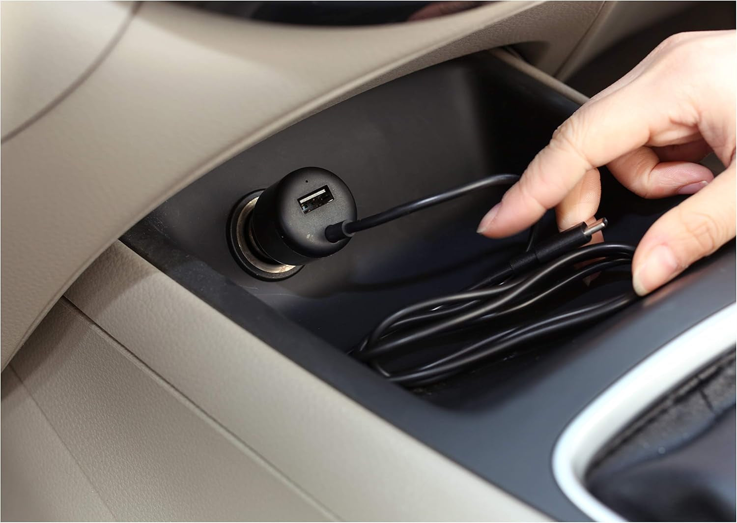 30W USB Car Charger, 1 USB-C (18W) Cable with PD, 1 USB-A (12W) Port, for Phones (Iphone 16/15/14/13/12/11/X, Samsung, and More), Black