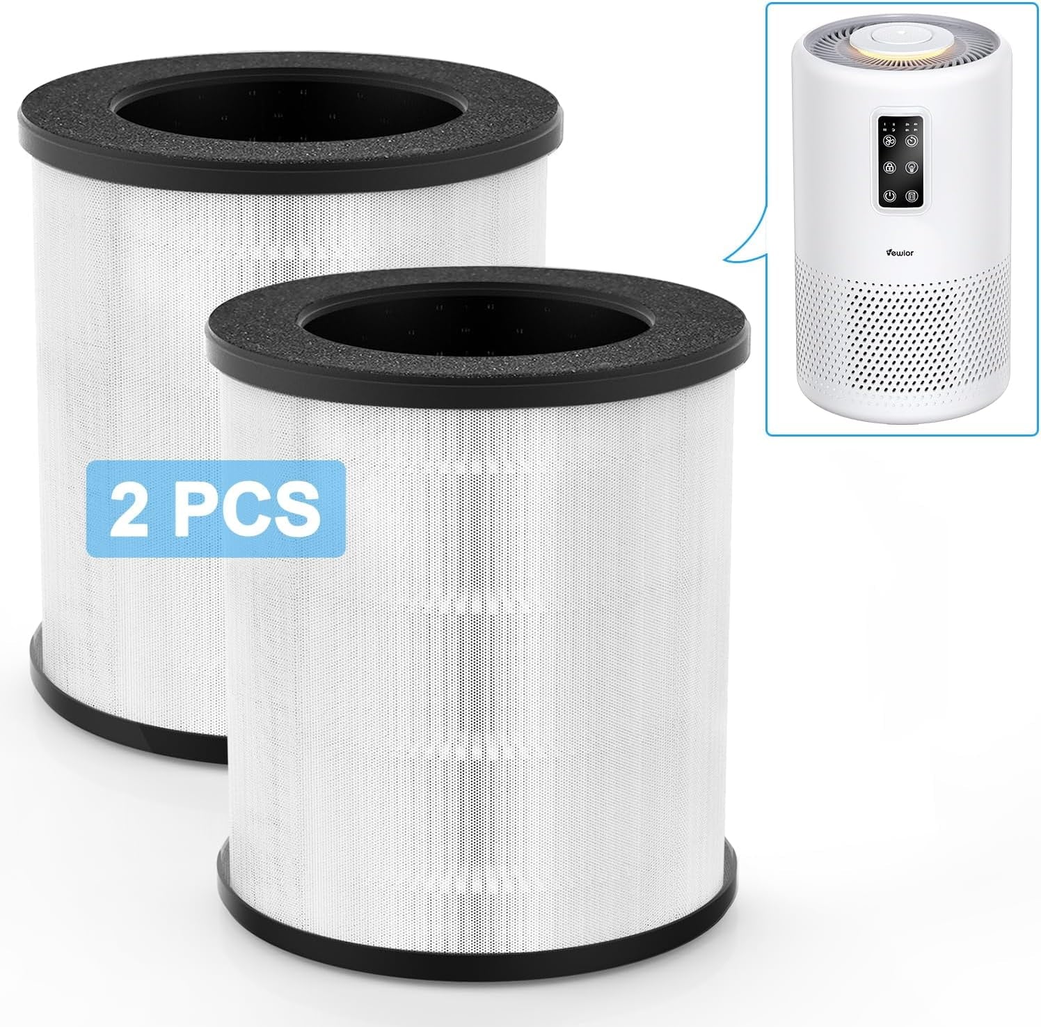 Air Purifier Replacement Filter,H13 True HEPA Air Filter for A2 Air Purifier,2Pcs