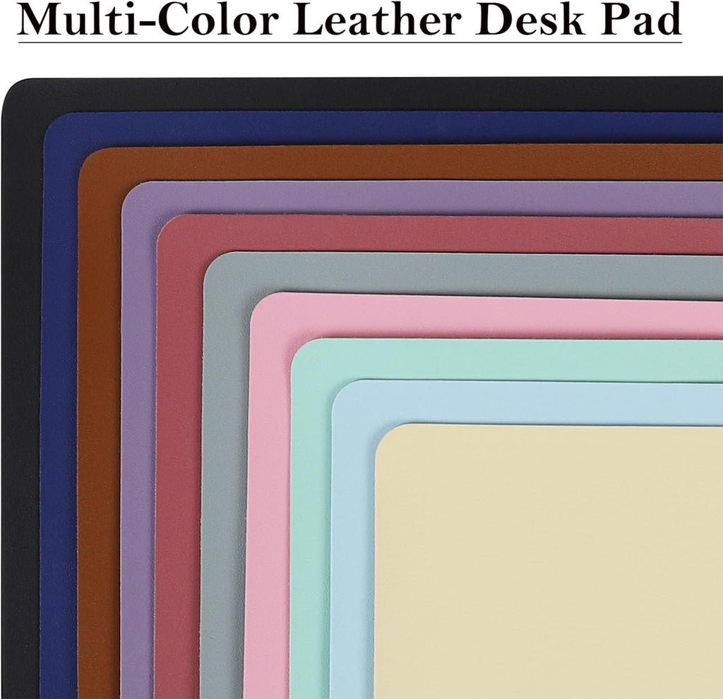 PU Leather Desk Pad with Suede Base, Multi-Color Non-Slip Mouse Pad, 36” X 17” Waterproof Desk Writing Mat, Large Desk Blotter Protector(Light Green)