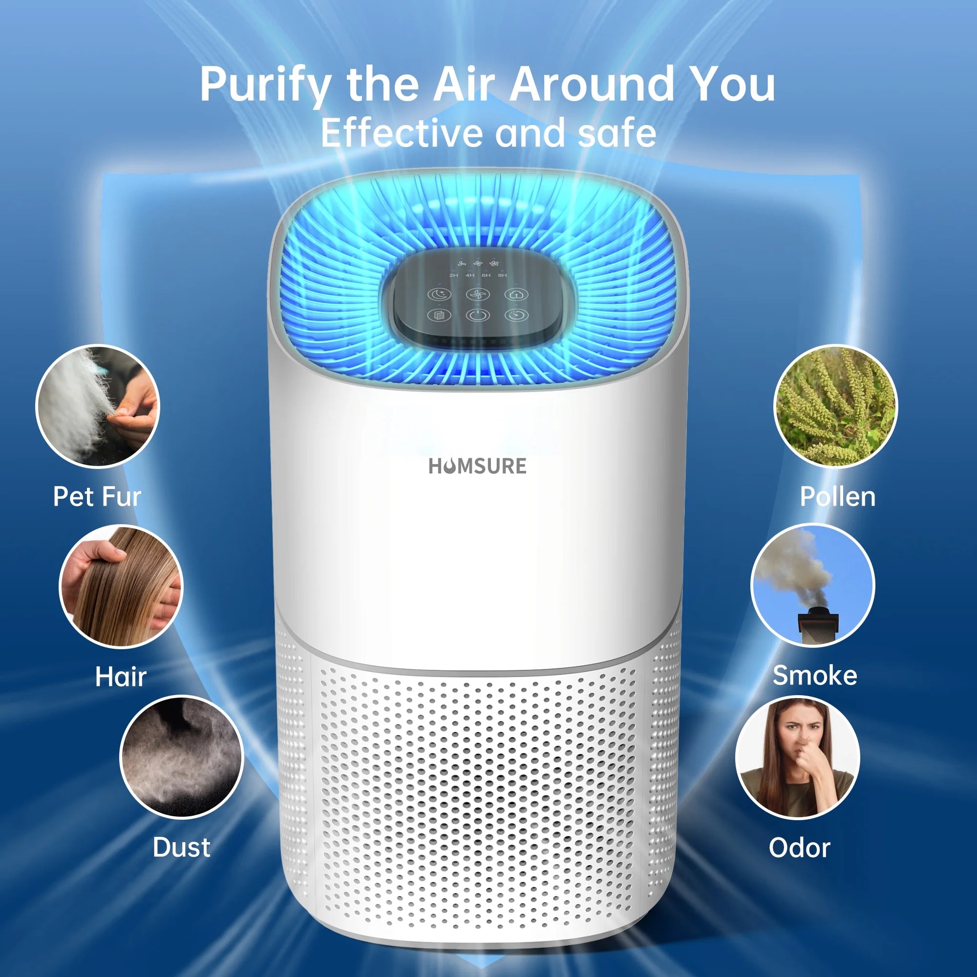 Air Purifier for Home Large Room up to 3500 Sq.Ft/H, Air Purifier for Allergies and Asthma, Hepa Air Purifier with PM2.5 Air Quality Display, Remove 99.97% Pet Dander, Odors, Dust, Pollen
